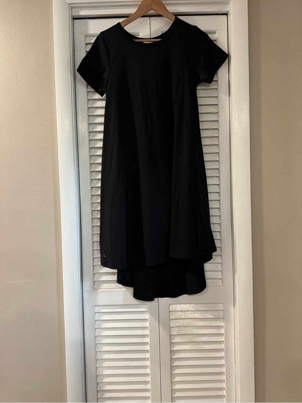 Black Short Sleeve High-Low Tee Dress
